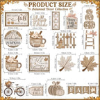 Shellwei 20 Pcs Thanksgiving Tiered Tray Decor Set, Neutral Autumn Sign - Image 2