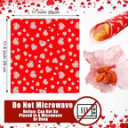Marspark 100 Sheet Red Heart Wax Paper for Food Wrapping 11.4 x 11 Inch - Image 3