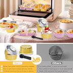 60Pcs Mini Cheesecake Containers, ZOXILEN 5oz 125ml Disposable Aluminum Foil Mini Baking Cups with Lids Spoons, Round Individual Small Cake pans Cupcake liners for Party Gold - Image 4
