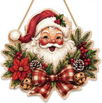 Christmas Decorations - 2D Printed Flat Vintage Santa Claus Welcome Sign by OHOME