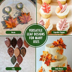 HKNMTT Leaf Fondant Silicone Mold Small Maple Shapes, 34 Cavity Tree Fern Leaves Rose Flower for Cake Cupcake Topper Craft Decorating Sugar Candy Clay Plant Moulds DIY BPA Free - Image 6