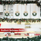 Retrowavy 12 Pcs Small Christmas Kitchen Cabinet Wreaths with Ribbon - Image 4