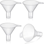 4 Packs Small Plastic Funnel for Filling Small Bottles 2.56 Inch Clear Wide by Yetene