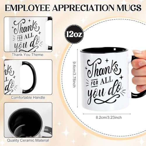 LemonRoad 6 Set Employee Appreciation Gifts 12 oz Thank You Mug and Mug Box - Image 3