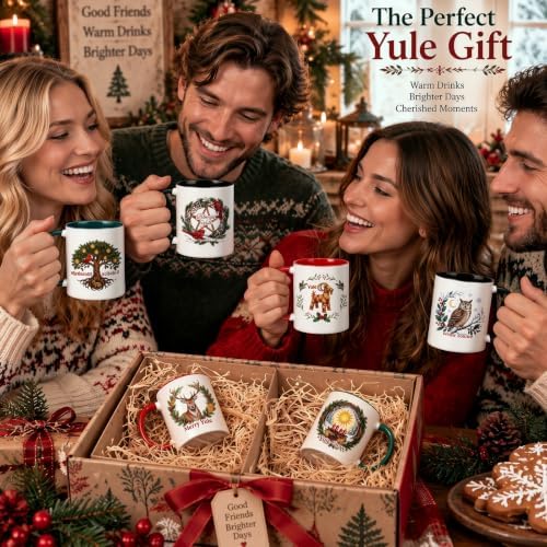 Didaey 6 Pcs Yule Winter Solstice Ceramic Mug for Women - Image 4