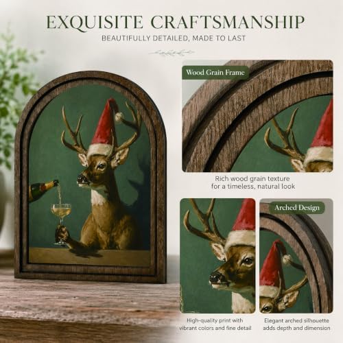 Christmas Deer Arched Table Sign, Rustic Farmhouse Holiday Decor - Image 4