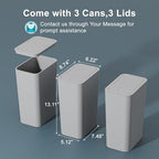 3 Pack 10 Liter / 2.6 Gallon Bathroom Trash Can, Small Trash Can - Image 7
