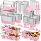 LemonRoad 240 Sets Pink Mini Loaf Pan with Lids and Spoons by Unknown