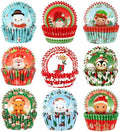 SANNIX 450pcs Christmas Cupcake Liners, 9 Patterns, Santa Snowman Christmas by SANNIX