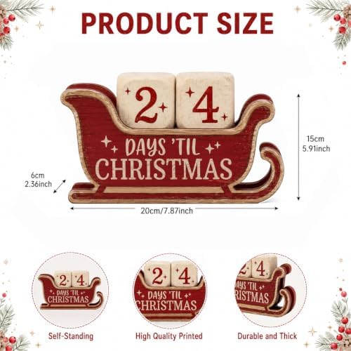 Christmas Decorations Indoor, 4pcs Christmas Countdown Home Decor - Image 4