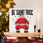 Funny Christmas Bathroom Decorations, Humor Santa Claus Wooden Sign Decor - Image 3