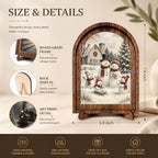 Snowman Family Arched Table Sign, Christmas Farmhouse Shelf Decor - Image 2