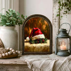 Santa Hat Arched Table Sign, Rustic Christmas Farmhouse Decor - Image 6