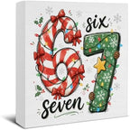 Funny 67 Meme Christmas Decor, Six Seven Christmas Wood Signs by EUDOSI