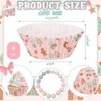 Yungyan 400 Pcs Gingerbread Cupcake Liners, Christmas Baking Supply, Pastel - Image 2