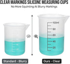 8 PCS Silicone Measuring Cups Kits, Silicone Measuring Cup, 100ml Non-Stick - Image 2