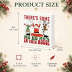 There's Some Ho Ho Ho's in This House Sign, Funny Christmas Wood Box Decor - Image 3