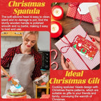 Newtay 20 Sets Christmas Silicone Spatula Cake Spatula Bulk Cooking Scraper with Wooden Handle Xmas Greeting Card Ribbon for Christmas Decoration Holiday Gifts Kitchen Party Favors (Cute Style) - Image 6