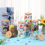 SiliFine Autism Teacher Appreciation Gifts, 6 Pcs Glass Cups with Lids - Image 2