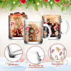 Maxcheck 6 Pack 12 oz Christmas Gingerbread Coffee Mugs Glass Cups Bulk - Image 4