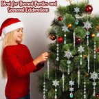 Crystal Christmas Tree Ornaments, 18pcs Iridescent Acrylic Snowflake Icicle - Image 6