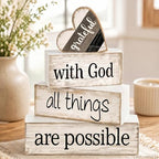 Farmhouse Table Decor, 4pcs Christian Religious Home Decor - Image 2