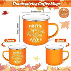 Mumufy 9 Pcs Fall Coffee Mugs, 12 oz, Thanksgiving Enamel Mugs with Handle - Image 3
