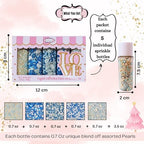 Confect Christmas Sprinkles | Holiday Sprinkles - Blue White & Gold Pearls Sparkling sugar I Christmas Tree Stocking & Snowflakes s for Dessert Decorating- 5 Oz - Image 4