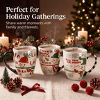 Topadorn 18 oz Christmas Mugs Set of 4, Ceramic Coffee Cups with Snowman & Christmas Hat Design - Gift for Family and Friends, Ideal for Holiday Party, Hot Chocolate, Tea - Image 4