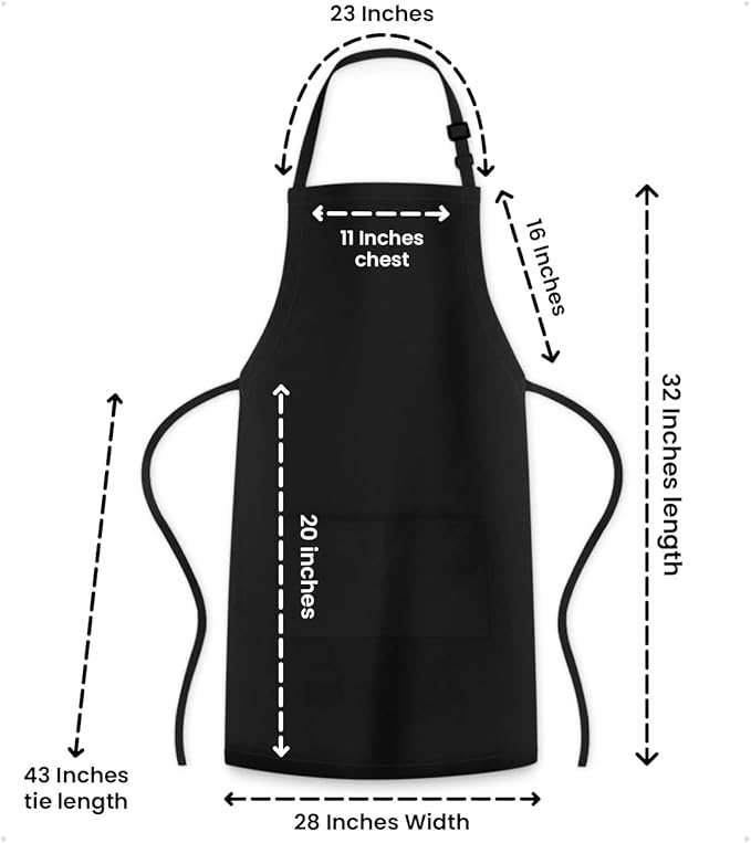 Adjustable Bib Apron 100% Polyester Kitchen Aprons Waterdrop Resistant Aprons - Image 7