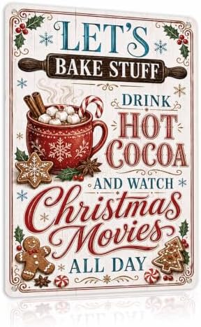 Christmas Kitchen Sign, Hot Cocoa Decor, Vintage Holiday Wall Art by Unknown