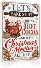 Christmas Kitchen Sign, Hot Cocoa Decor, Vintage Holiday Wall Art by Unknown
