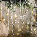 Acrylic Christmas Ornaments, 32 Pack Snowflake & Icicle Tree Decorations by OuMuaMua