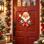 Christmas Decorations - Winking Santa Claus Wooden Sign for Front Door - Image 6