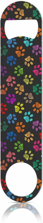 Colorful Paw Prints Stainless Steel Bottle Opener Hand Drawn Cat Dog Foot by TASDANA