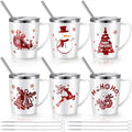 6 Pcs Christmas Coffee Mugs 16 Oz Stainless Steel Insulated Tumbler by Kritkin