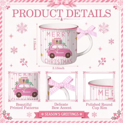 6 Pcs Pink Christmas Mugs Bulk 10 oz Nutcracker Ceramic Mugs Gifts - Image 3
