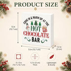 Hot Chocolate Bar Sign, Christmas Coffee Station Wood Box Decor for Shelf - Image 3