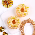 Gold Sprinkles for Cake Decorating White Pearls Sugar Metallic Sprinkles Cupcake Cookies Ice Cream Toppings 4.23 Ounces Cake Decorations Baking Perfect for Wedding New Year’S Eve Christmas Party - Image 2