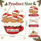 Gingerbread Christmas Decorations Merry Christmas Hanging Wooden Sign - Image 3