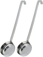 2 Pcs 3 oz Silver 10.55 Inch Stainless Steel 201 Long Handle Cooking Spoon by TSNAMAY