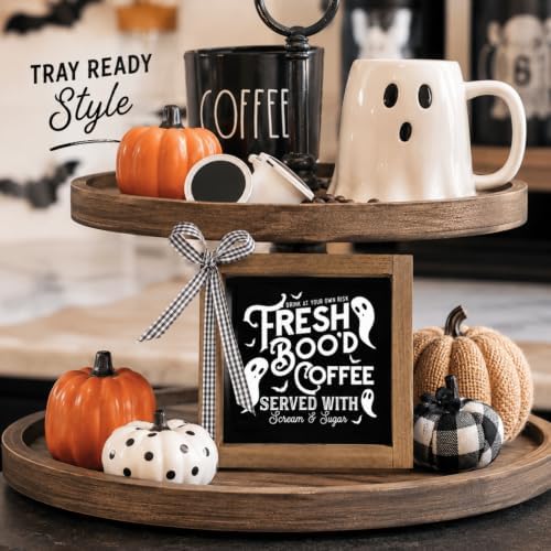 Halloween Coffee Bar Decor Freshly Booed Coffee Sign Table Home - Image 5