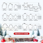 BYkooc Christmas Cookie Cutter Set,18 Piece Stainless Steel Winter Christmas Cookie Cutters Shapes for Baking - Christmas Tree,Snowflake,Snowman,Gingerbread Man,Gingerbread Girl,Mitten, Silver - Image 2