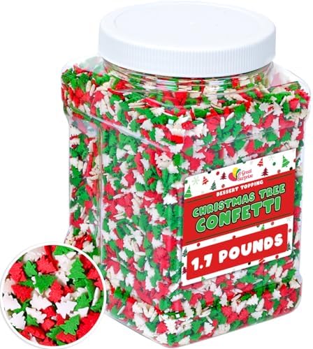 Christmas Sprinkles - 1.7 Pounds - Bulk Red and Green Tree Confetti by AGreatSurprise