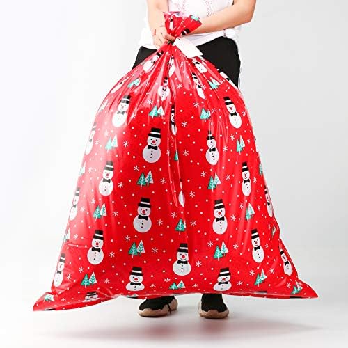 CCINEE 3 PCS Christmas Giant Gift Bags Santa Claus Christmas Sacks for Kids Gift Wrapping Bags(36"x44") with Name Tag Card and String - Image 2