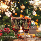 Sliner 6 Pcs Glass Coffee Mugs, Xmas Tree Irish Mugs with Handle - Image 5