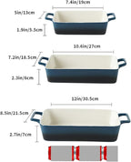 KOOV Bakeware Set, Ceramic Baking Dish, Rectangular Baking Pans Set, Casserole - Image 3