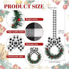 Retrowavy 12 Pcs Small Christmas Kitchen Cabinet Wreaths with Ribbon - Image 2