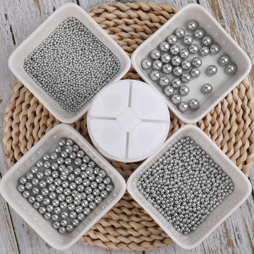 Sprinkles for Cake Decorating, 4 Sizes 4.76oz Silver Pearl Sugar Sprinkles with Nonpareils for Cake Cupcake Cookie Baking Dessert Donuts Topping - Image 4