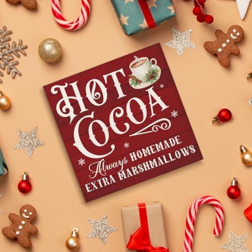 Hot Cocoa Bar Decorations - Christmas Decor, Hot Chocolate Bar Wooden Sign - Image 4
